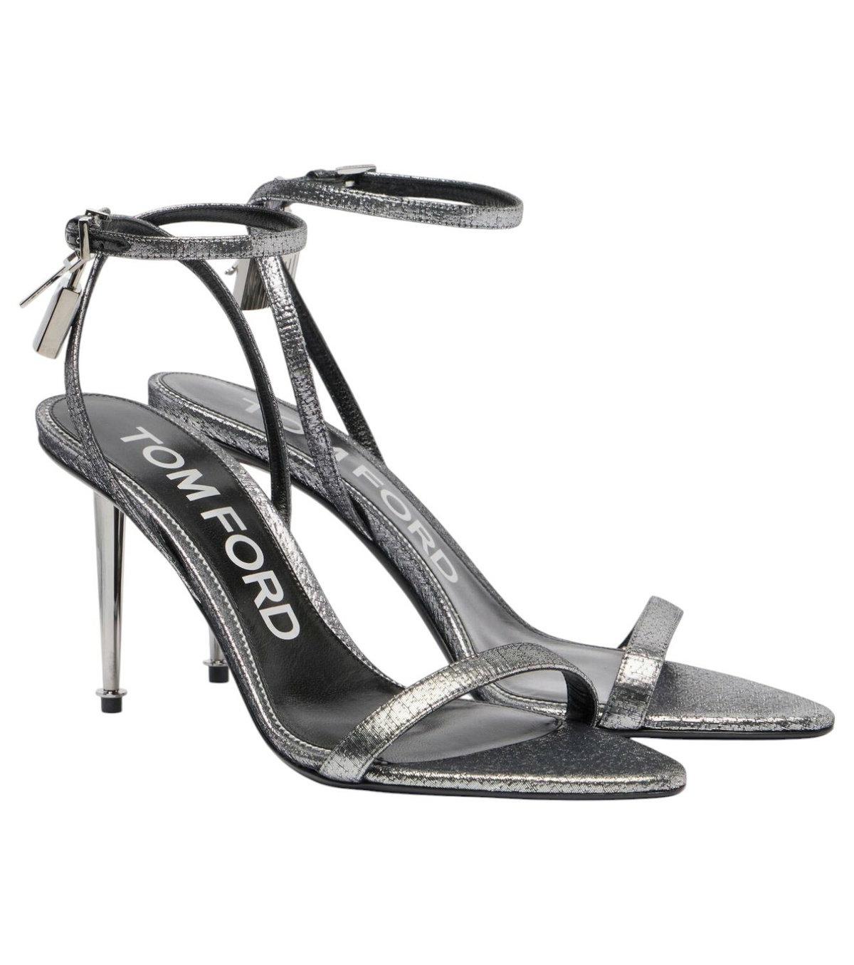 TOM FORD Brown Shiny Stamped Crocodile Heeled Sandals TOM FORD