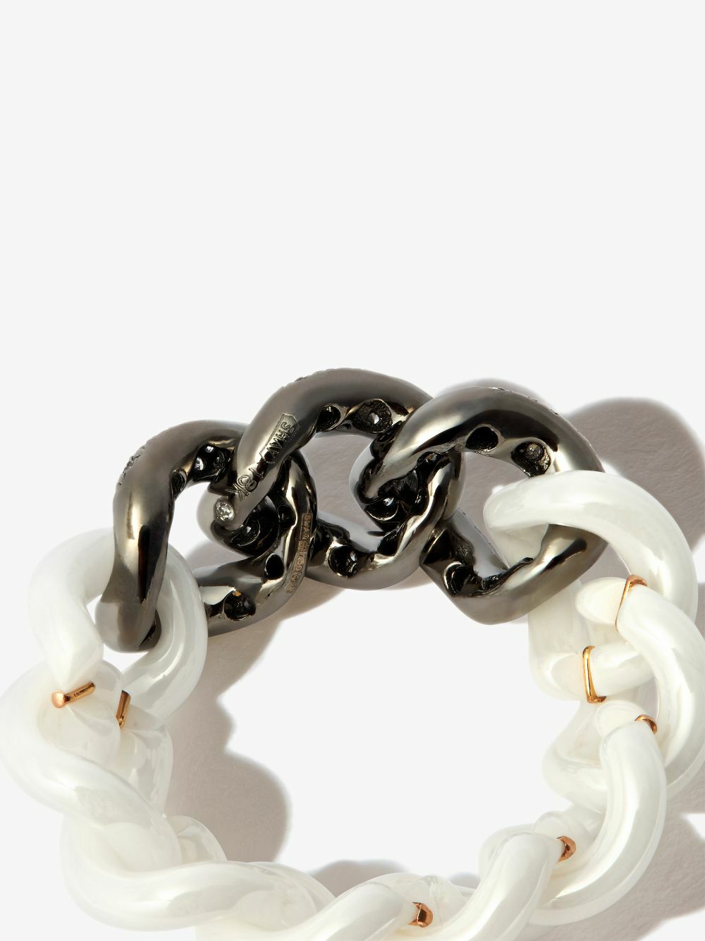 SHAY 18K Black Gold Curb Link Diamond Ring