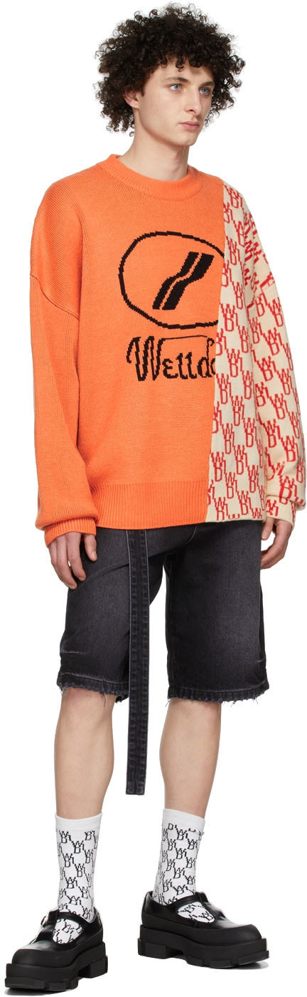 Orange Acrylic Sweater by We11done on Sale