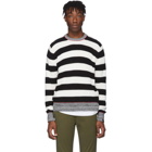 rag and bone Black and White Striped Axwell Sweater