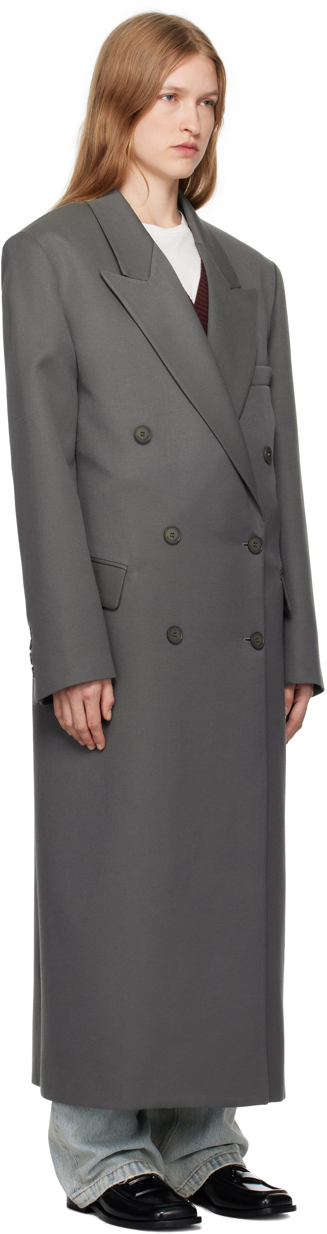 The Frankie Shop Gray Jane Long Coat