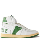 Rhude - Rhecess Sky Suede-Trimmed Leather High-Top Sneakers - White