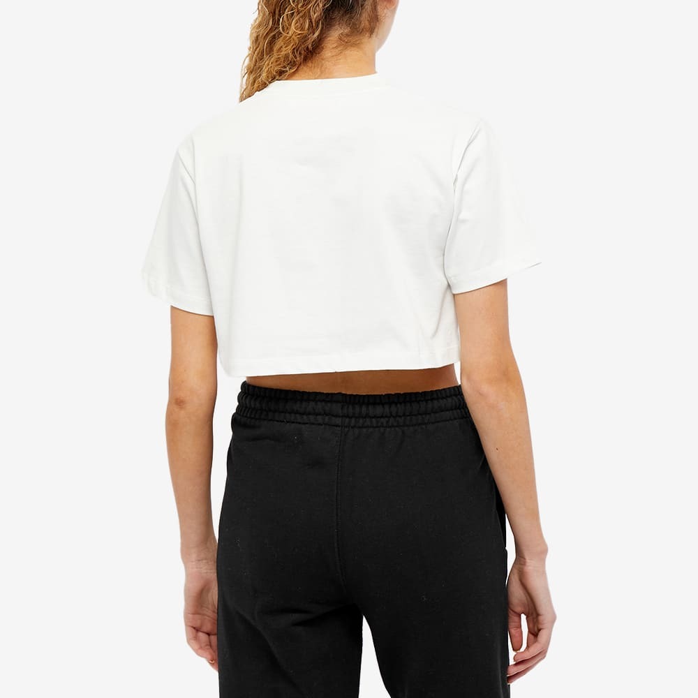 Off-White Women's Helvetica Logo Crop T-Shirt in White Off-White