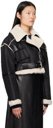 LVIR Black Paneled Faux-Leather Jacket