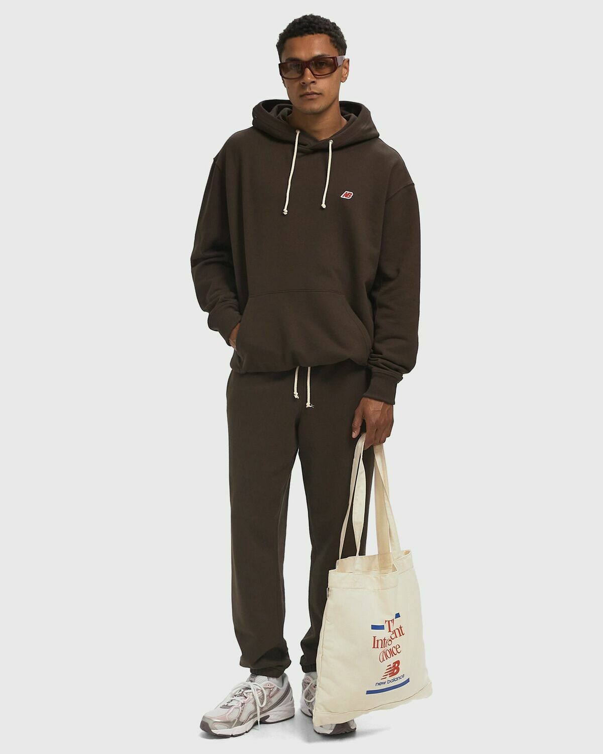 New Balance Made in USA Core Hoodie Brown Mens Hoody