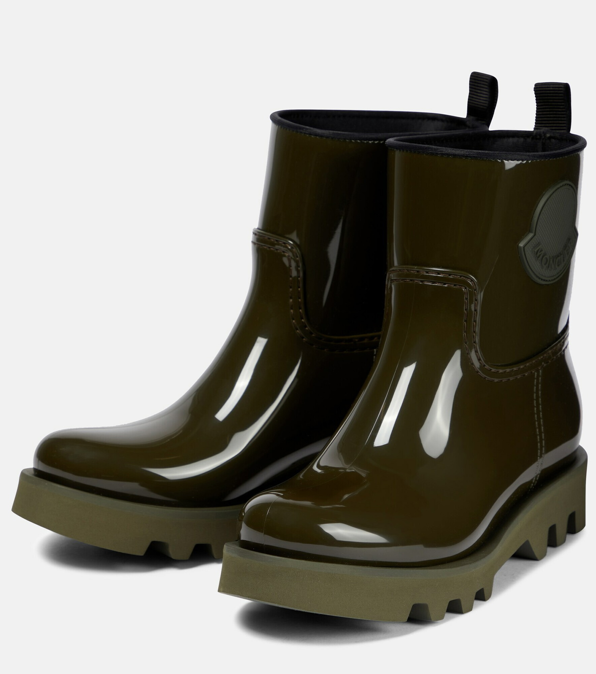 GINETTE/MONCLER/ブーツ MONCLER Ginette logo-appliquéd glossed-rubber rain boots | NET-A