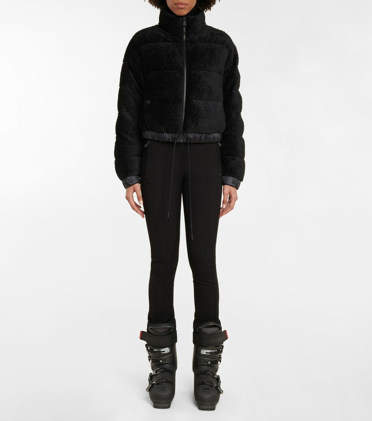 【MONCLER】GRENOBLE AYSE DOWN JACKET Moncler Grenoble: Black Ayse Faux-Fur Down Jacket | SSENSE