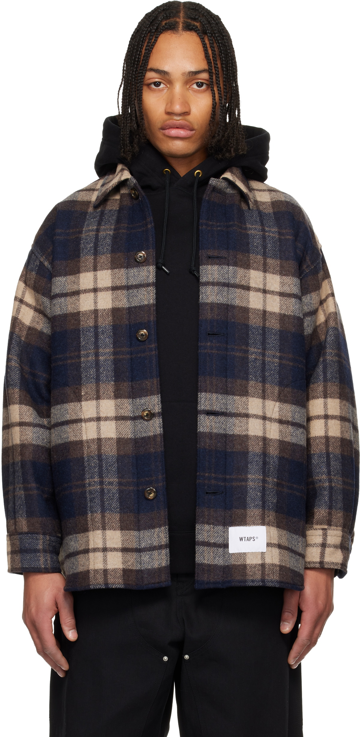 WTAPS Men's 14 Printed Shirt Jacket in Black WTAPS
