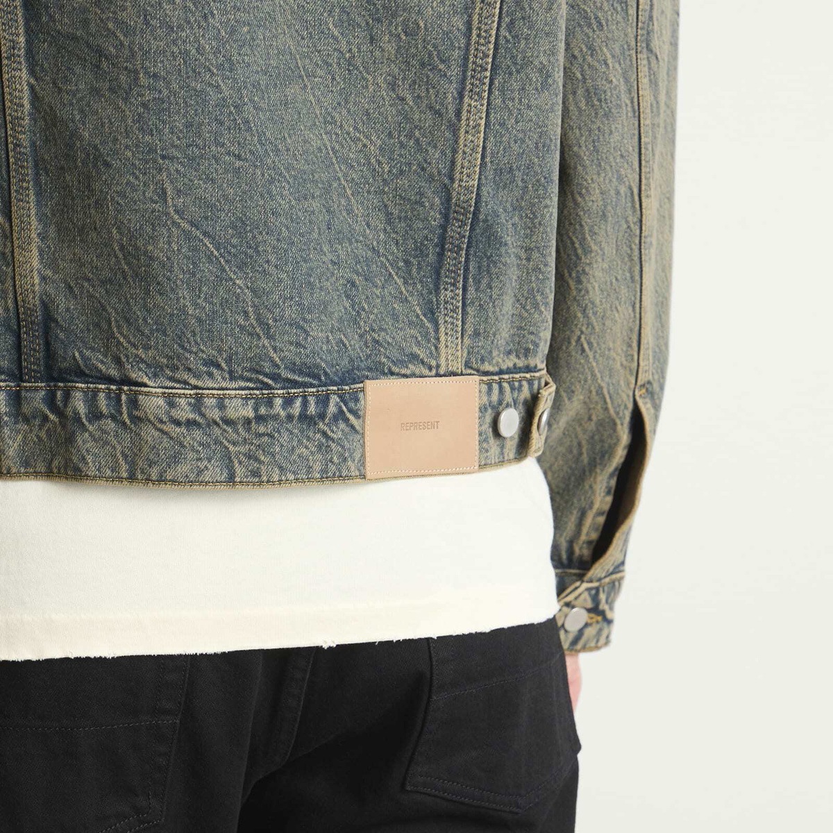 Represent Men's Denim Trucker Jacket in Blue Cream