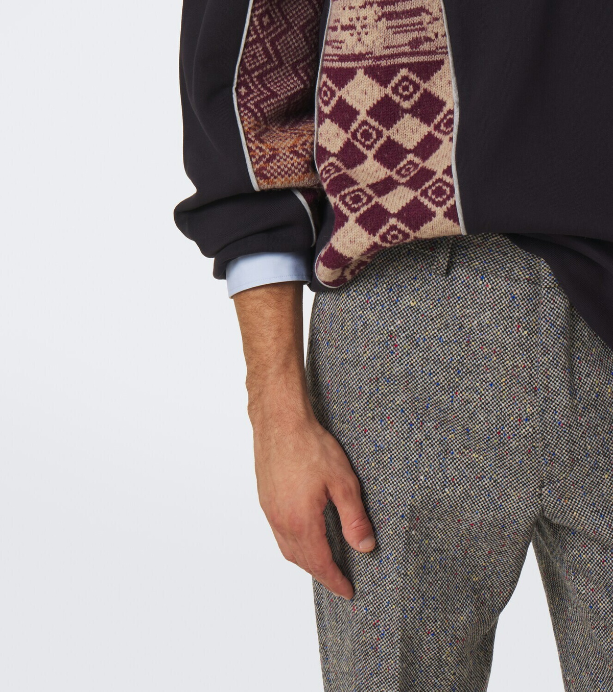 Dries Van Noten Cotton and wool half-zip sweater