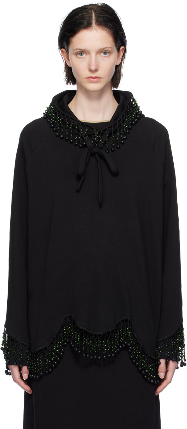 J.Kim Black Hand Beaded Hoodie