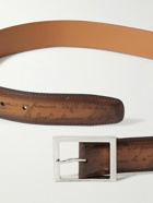 Berluti - Scritto 3.5cm Leather Belt - Brown