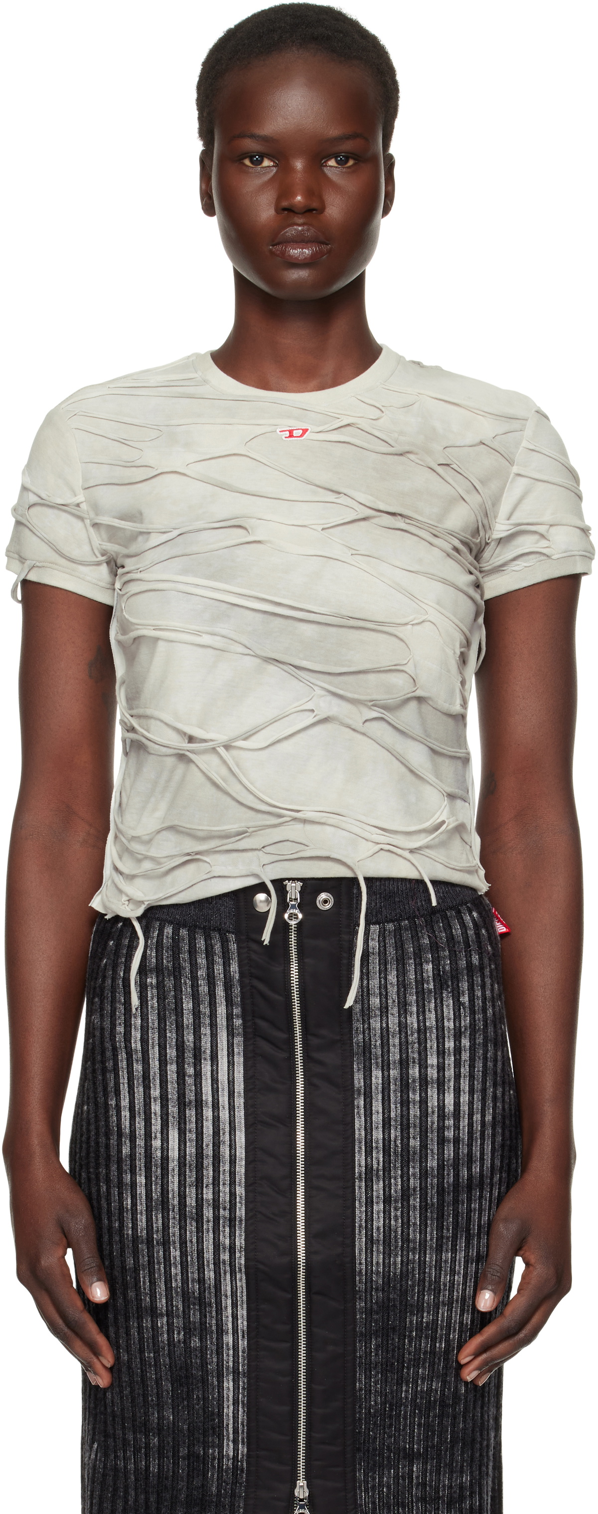 Diesel Black T-Uncutie-Long-P1 T-Shirt Diesel