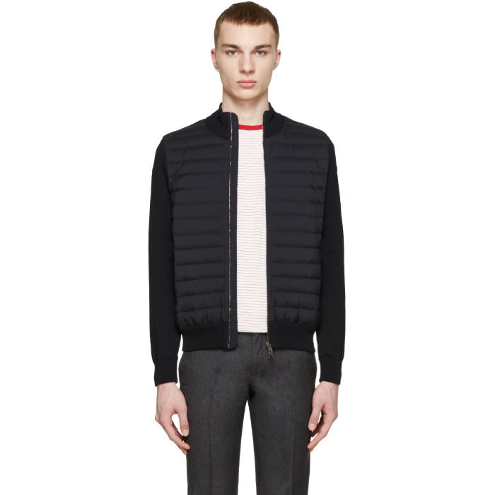 Photo: Moncler Navy Quilted Panel Jacket