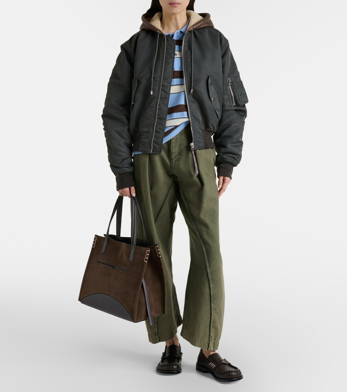 JW Anderson Shearling-trimmed bomber jacket