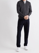 JOHN SMEDLEY - Rutherford Slim-Fit Merino Wool Zip-Up Sweater - Gray