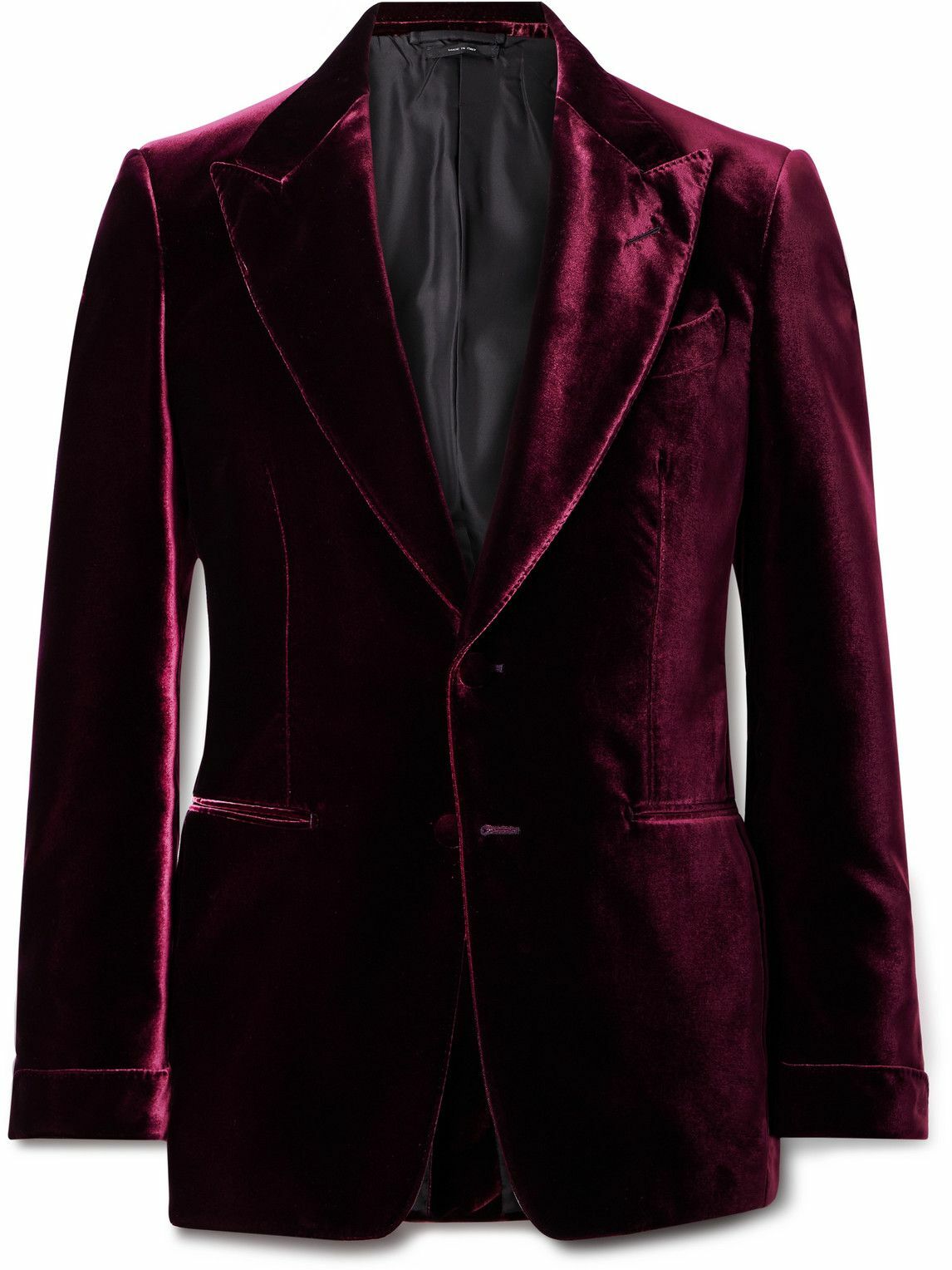 TOM FORD - Shelton Velvet Tuxedo Jacket - Burgundy TOM FORD