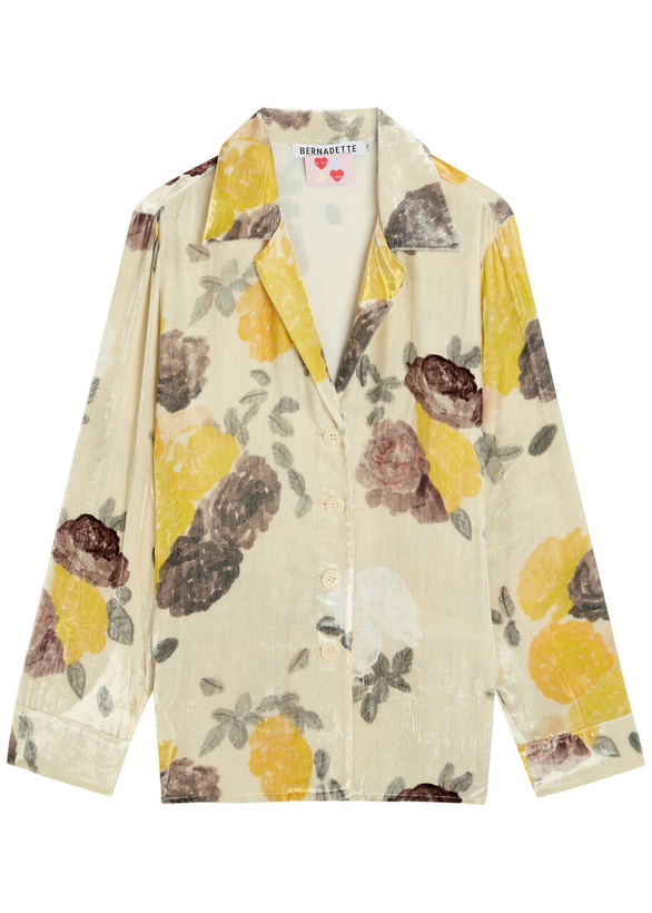 Photo: Bernadette Louis Floral-print Velour Blouse Multicoloured 1