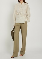 Lemaire Twisted Cotton-blend Poplin Shirt Cream