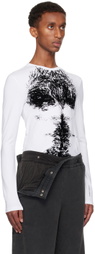 Y/Project White Hairy Chest Long Sleeve T-shirt
