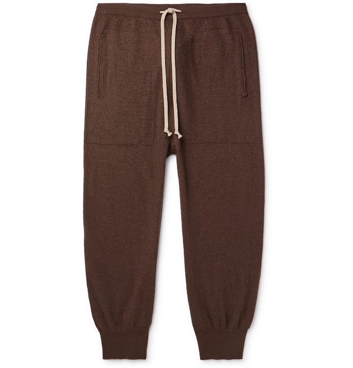 Photo: Rick Owens - Tapered Boiled Cashmere Sweatpants - Brown
