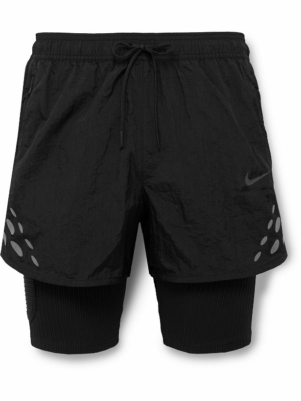Photo: Nike Running - Pinnacle 2-in-1 Shell and Stretch-Jersey Shorts - Black