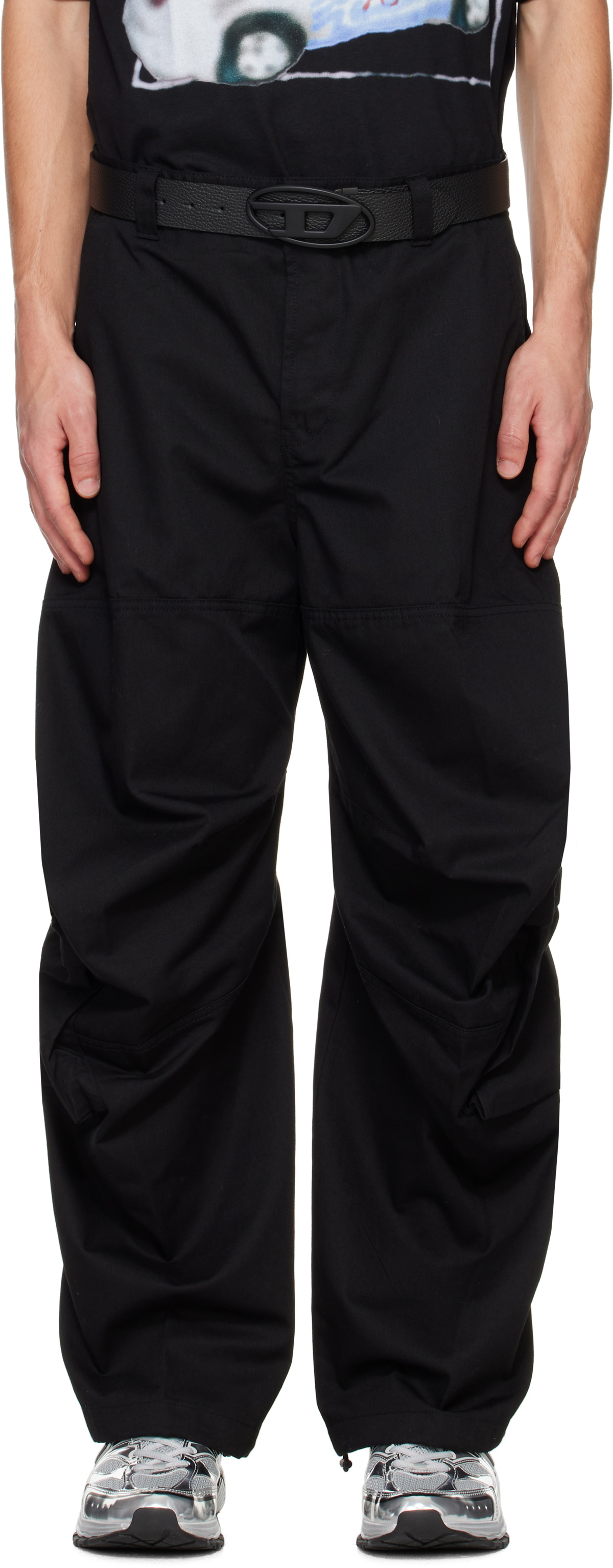 DIESEL P-ARNE-FEM-P1 総柄カーゴパンツ Diesel Black P-Arne-A Cargo Pants Diesel