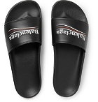Balenciaga - Printed Leather Slides - Black