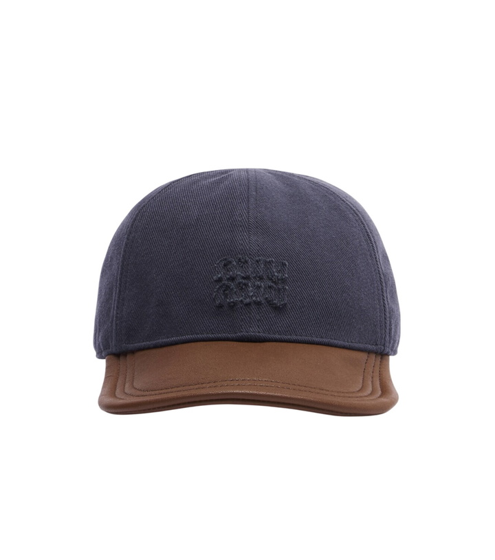 Photo: Miu Miu Leather and cotton gabardine baseball cap
