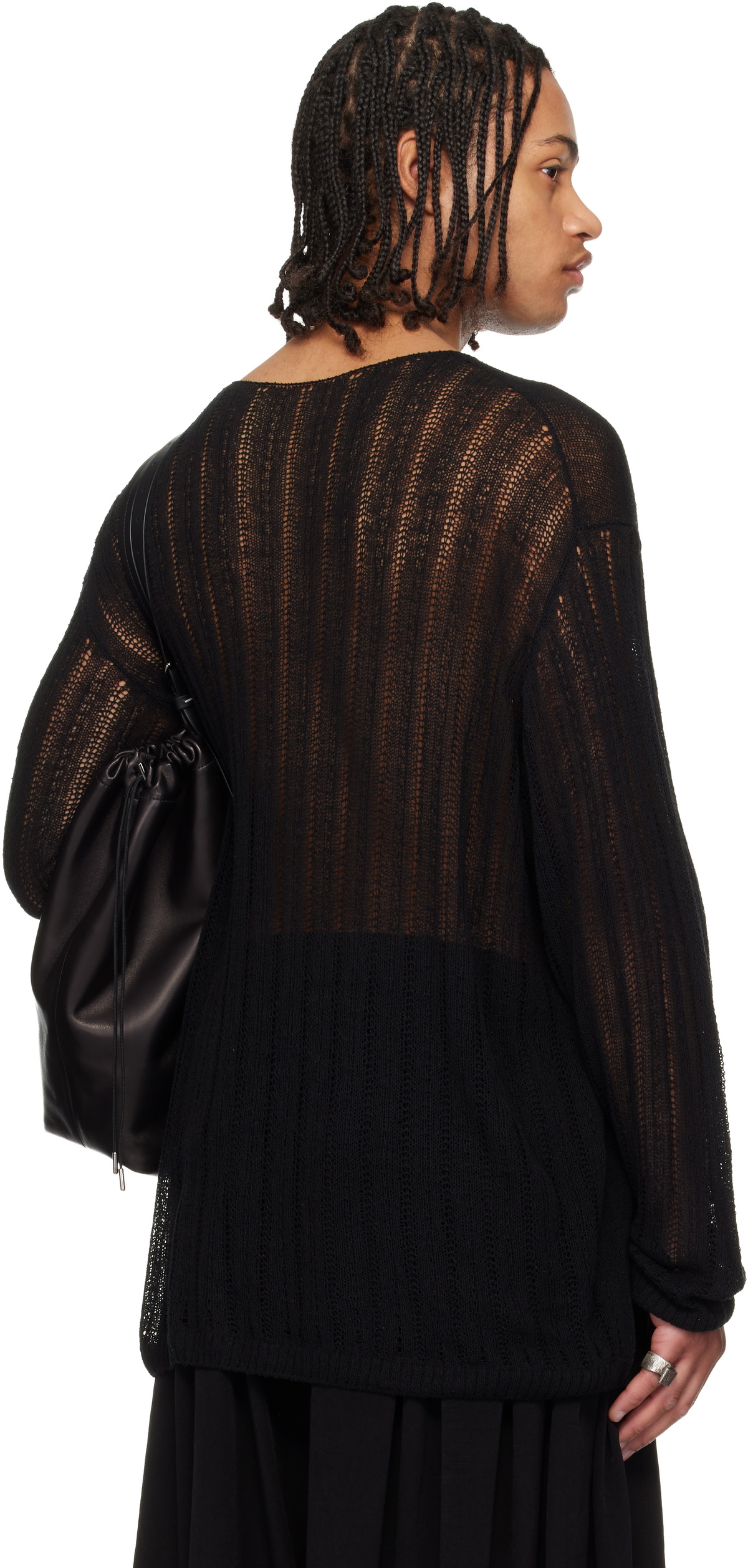 YOHJI YAMAMOTO Black Round Neck Pullover Sweater