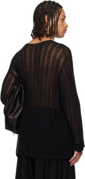 YOHJI YAMAMOTO Black Round Neck Pullover Sweater