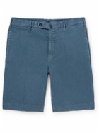 Incotex - Straight-Leg Cotton-Blend Twill Shorts - Blue