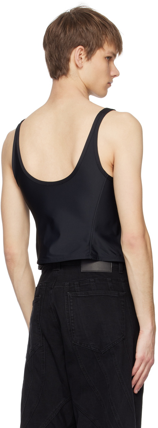Mugler Black Corseted Tank Top