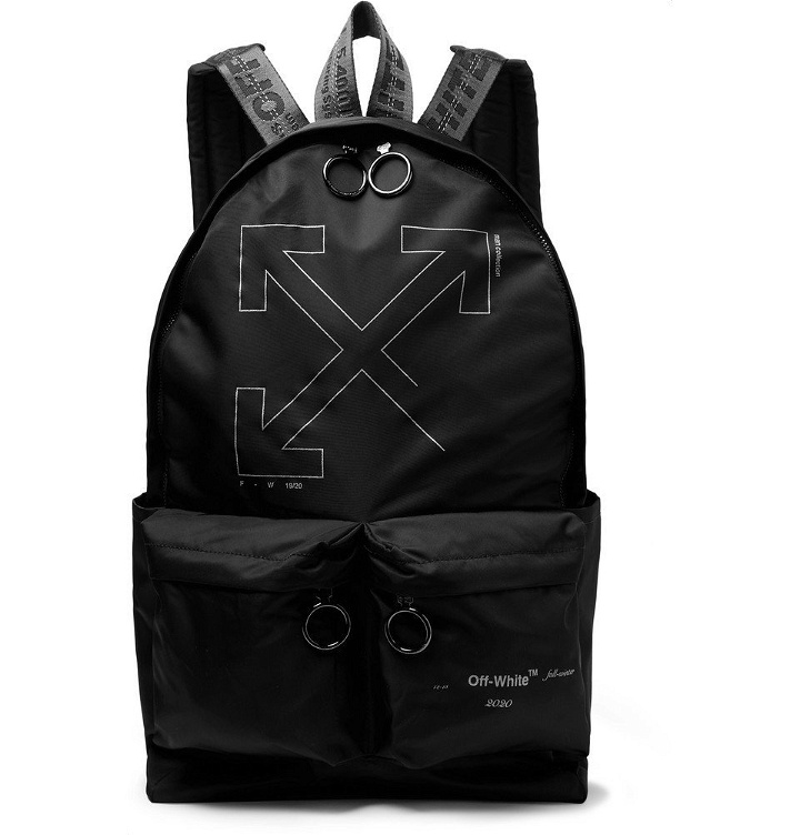 Photo: Off-White - Unfinished Logo-Print Shell Backpack - Black