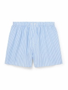 Derek Rose - James Striped Cotton Boxer Shorts - Blue