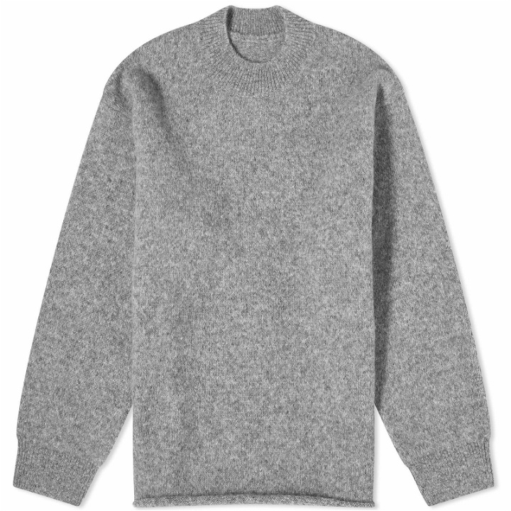 Photo: Jacquemus Men's Back Logo Knit Jumper in Grey