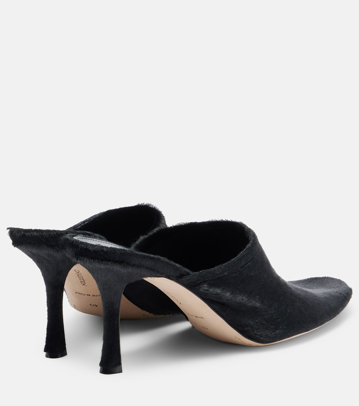 Christen Elipse 75 calf hair mules