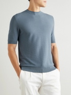 Eleventy - Slim-Fit Ribbed Cotton T-Shirt - Blue