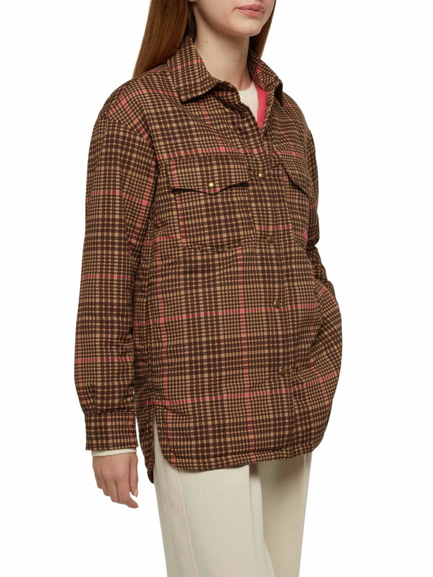 Photo: MC2 Saint Barth Quilted Padded Lightweight Jacket Kimmy With Pied De Poule Print