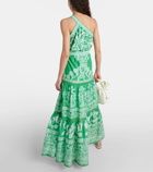 Farm Rio Sweet Garden Green cotton maxi dress