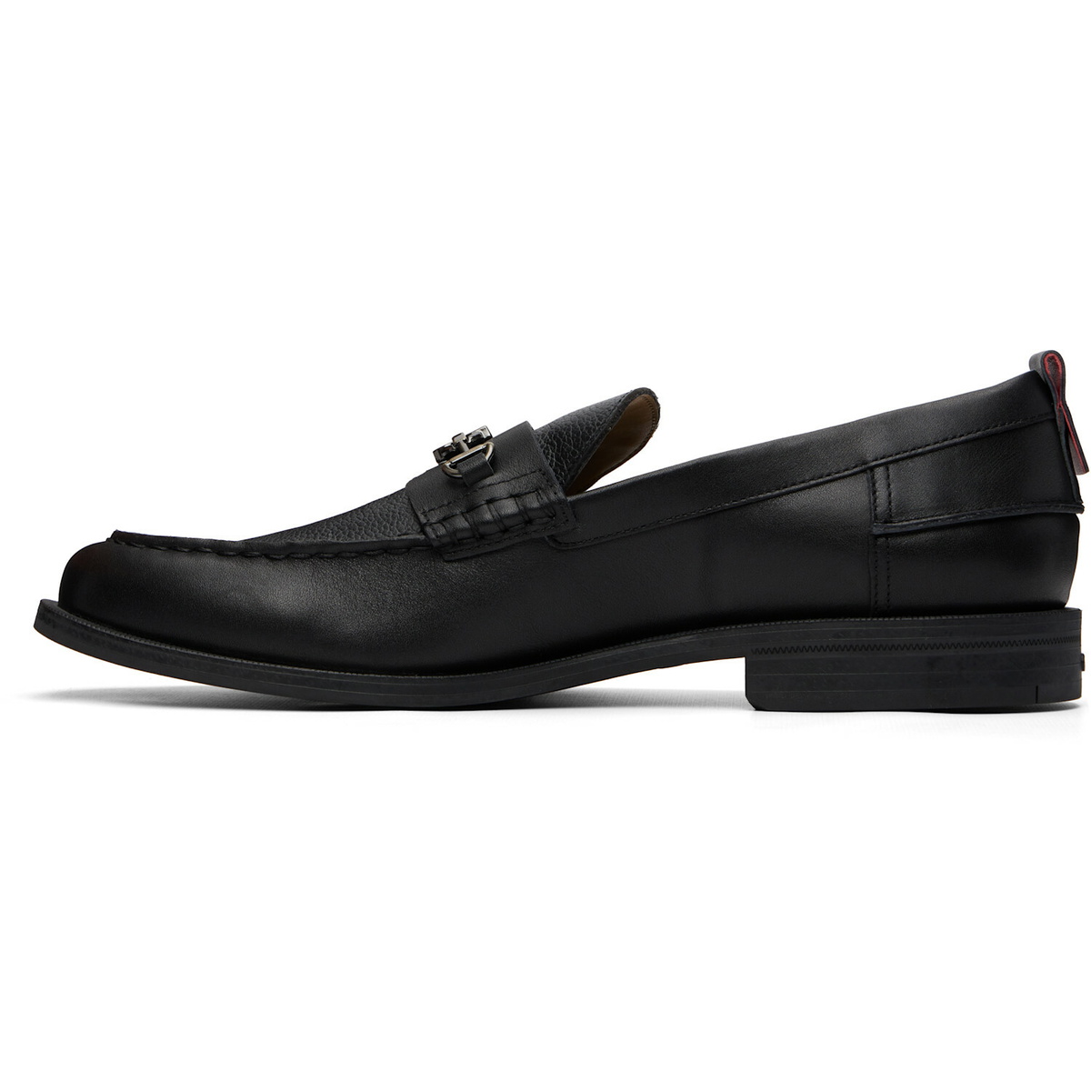 Hugo Black Stacked-Logo Bit Loafers