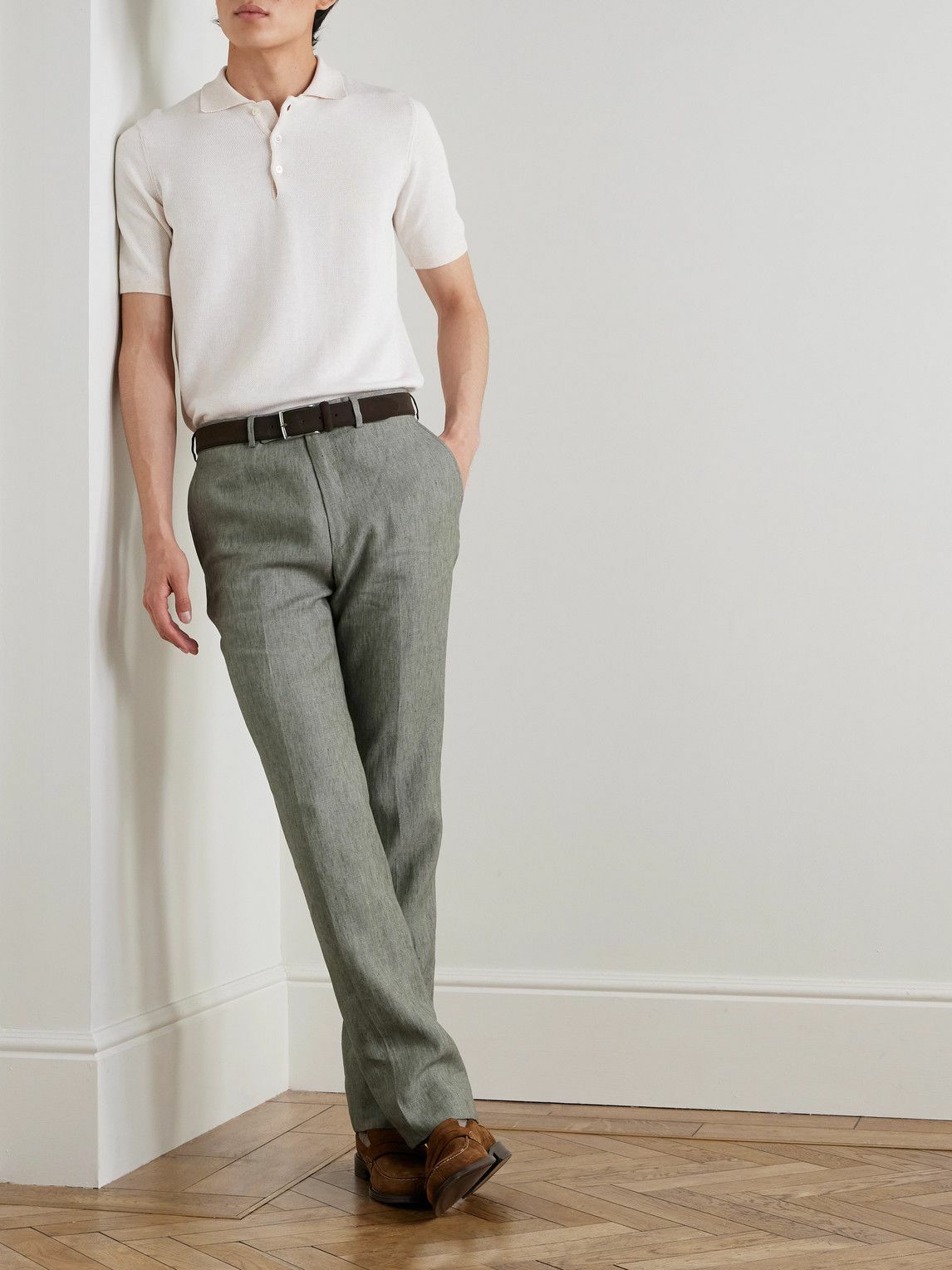 Kingsman - Slim-Fit Linen Suit Trousers - Green