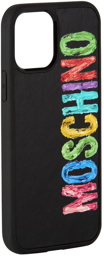 Moschino Black Painted Logo iPhone 12/12 Pro Case