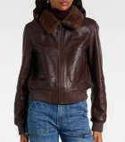 Nili Lotan Shearling-trimmed leather jacket