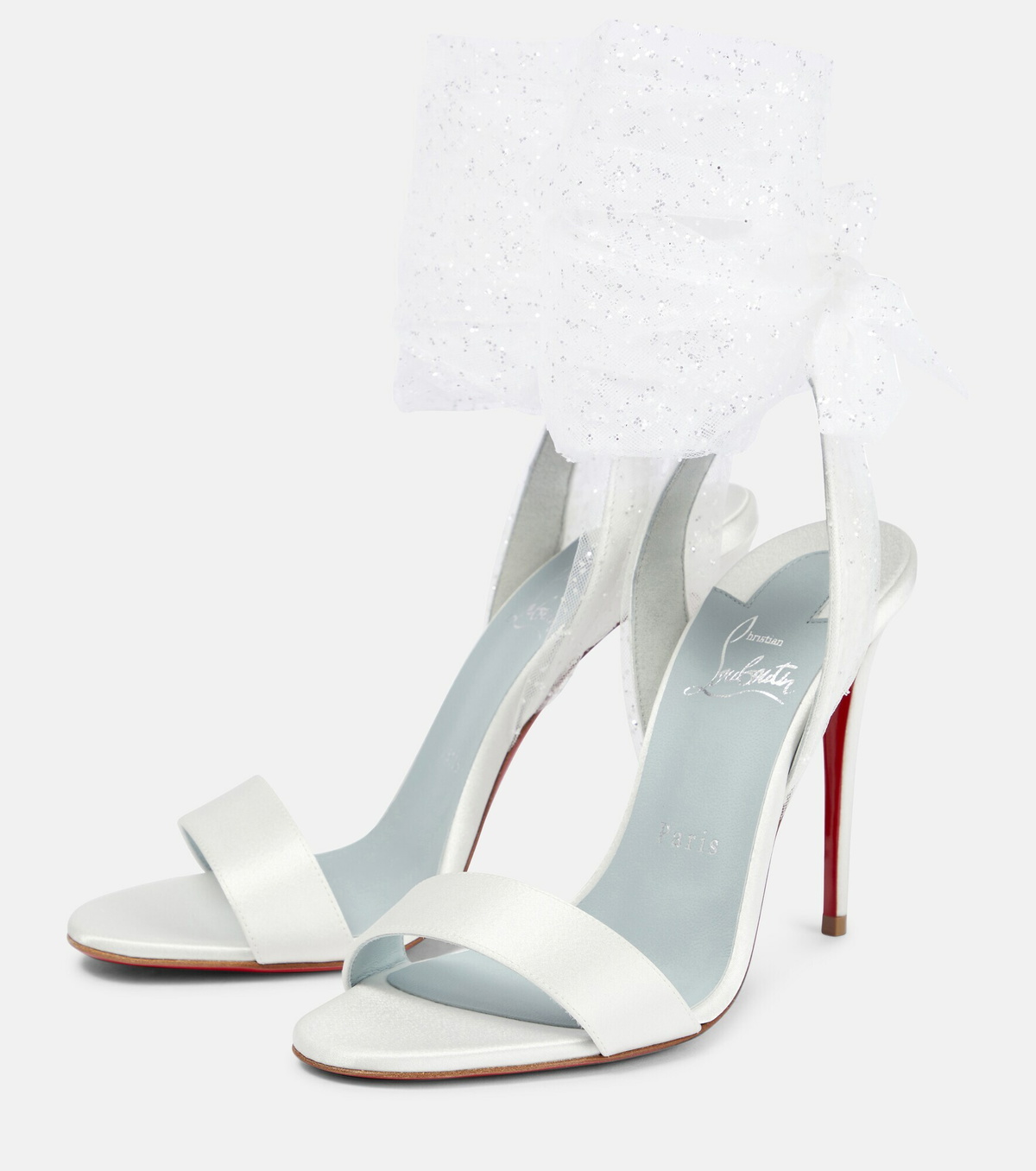 Christian Louboutin - Sandale Du Désert 100 Embellished Satin Crêpe ...