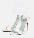 Christian Louboutin - Sandale du Désert 100 embellished satin crêpe sandals