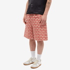 Valentino Men's Logo Short in St. Toile Iconograph Beige/Rosso