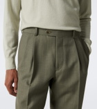 Auralee Chalk stripe wool straight pants
