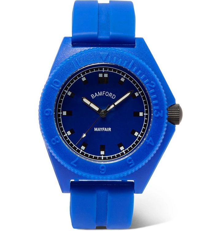 Photo: Bamford Watch Department - Mayfair Rubber Watch - Blue