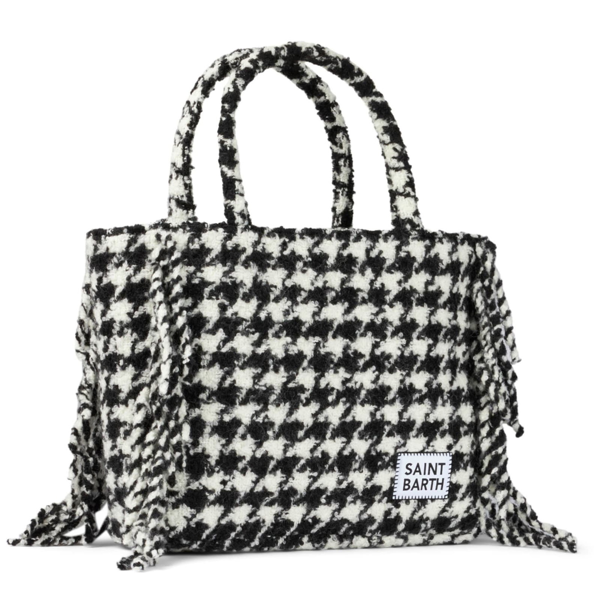 MC2 Saint Barth Vanity Blanket Shoulder Bag With Pied-de-poule Print